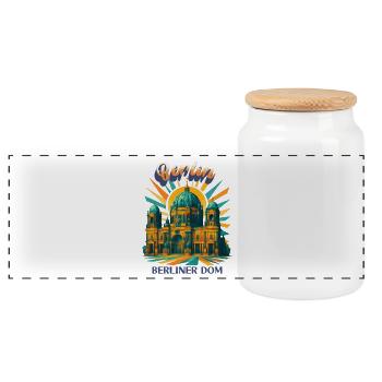 BERLIN CATHEDRAL - Urban Retro Dreams Shirt - Panoramic Cookie Jar with Wooden Lid - white - Front