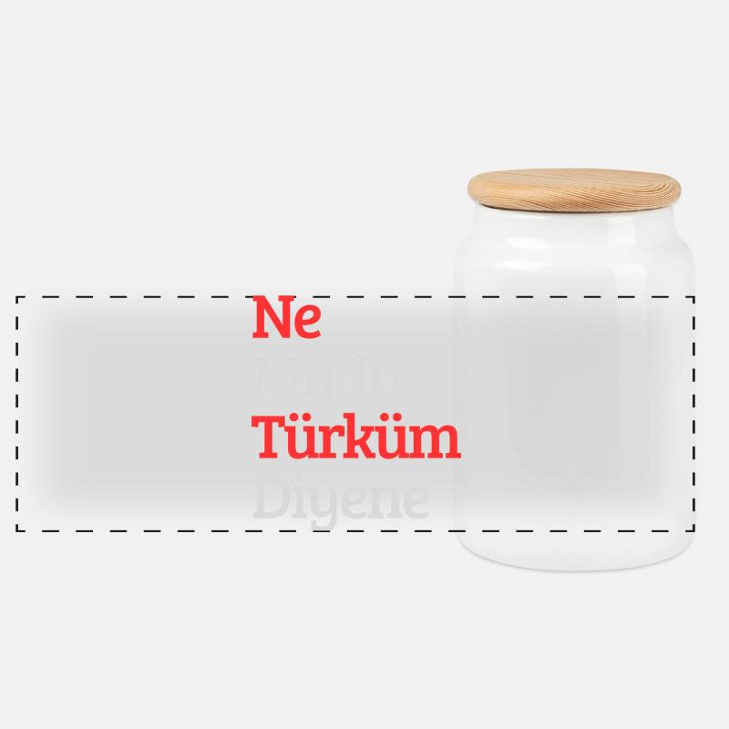 Turk - Panorama Keksdose mit Holzdeckel - Weiß