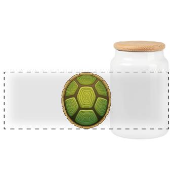 Slow as a turtle - Panoramic Cookie Jar with Wooden Lid - white - Front