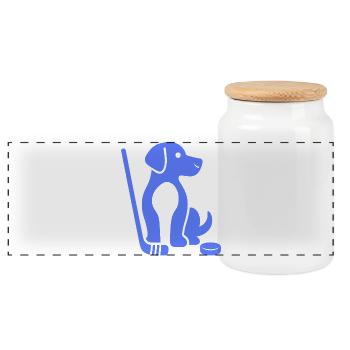 Dackel Beagle Eishockey Herrchen Frauchen  - Panoramic Cookie Jar with Wooden Lid - white - Front