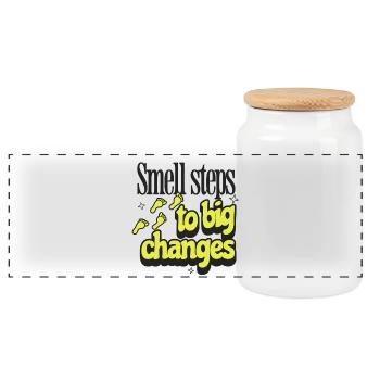 Message d’empreinte motivationnelle - Boîte à biscuits avec couvercle en bois - blanc - Devant