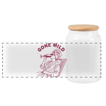Bride Bridesmaid Spa Bachelorette Mild Is The New - Panoramic Cookie Jar with Wooden Lid - white - Front