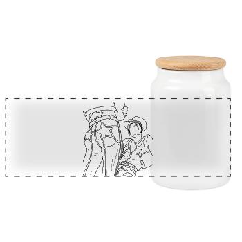 Cow-boy - Boîte à biscuits avec couvercle en bois - blanc - Devant