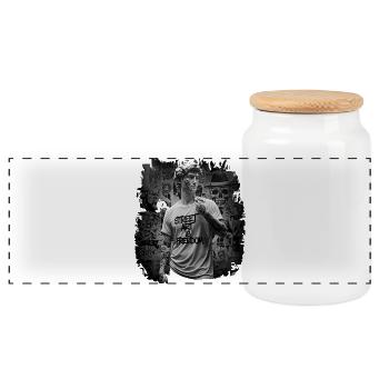 Le Street Art, c’est la liberté : le design graphique - Boîte à biscuits avec couvercle en bois - blanc - Devant
