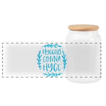 Hyggers va vers hygg - Boîte à biscuits avec couvercle en bois - blanc - Devant