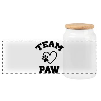 Team Paw - Panoramic Cookie Jar with Wooden Lid - white - Front