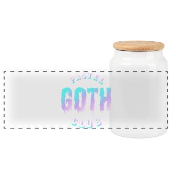 Pastel Goth Club - Panoramic Cookie Jar with Wooden Lid - white - Front