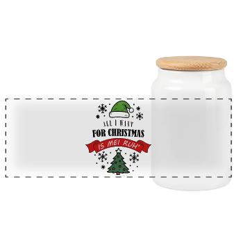 Moufle de Noël disant anti Noël - Boîte à biscuits avec couvercle en bois - blanc - Devant