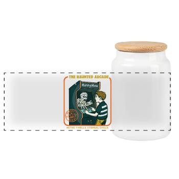 L’arcade hantée - Boîte à biscuits avec couvercle en bois - blanc - Devant