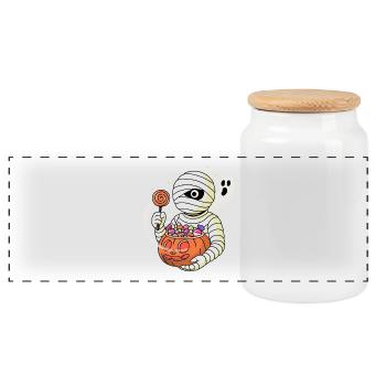 Pharaon du sucre - Boîte à biscuits avec couvercle en bois - blanc - Devant
