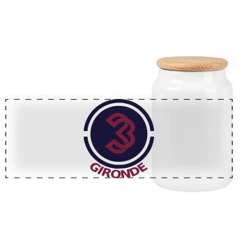 Circular emblem Gironde 33 - Panoramic Cookie Jar with Wooden Lid - white - Front