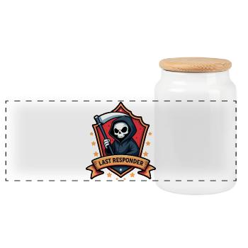Last Responder - Panoramic Cookie Jar with Wooden Lid - white - Front