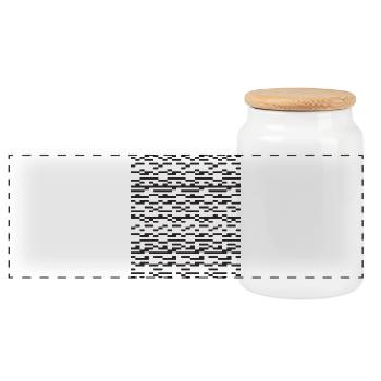 Noir Stripe pixellé Glitch Grid - Boîte à biscuits avec couvercle en bois - blanc - Devant