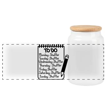 Every Day I'm Shufflin' – Party Electro Club - Panoramic Cookie Jar with Wooden Lid - white - Front