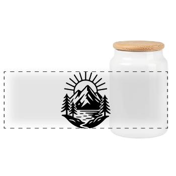 Nature - Boîte à biscuits avec couvercle en bois - blanc - Devant