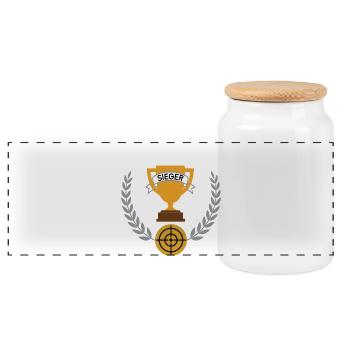Airsoft Winner Winner Tournament Championship - Boîte à biscuits avec couvercle en bois - blanc - Devant