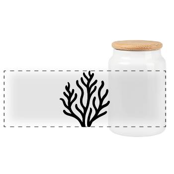 alga - Panoramic Cookie Jar with Wooden Lid - white - Front