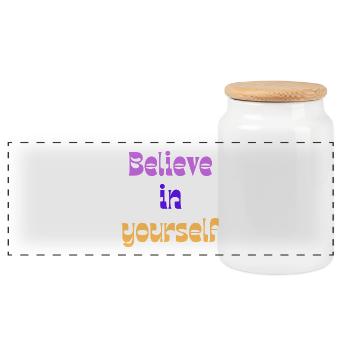 Believe in Yourself Retro Gradient - Panorama Keksdose mit Holzdeckel - Weiß - Vorne