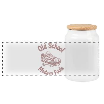 Sneaker Logo Fools de la vieille école - Boîte à biscuits avec couvercle en bois - blanc - Devant