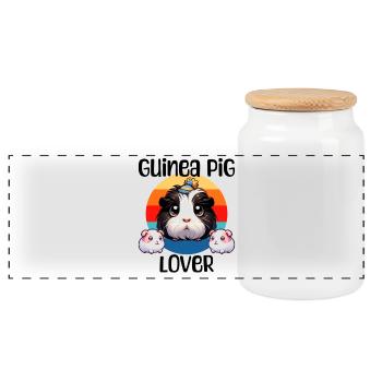 Amateur de cochons d’Inde - Boîte à biscuits avec couvercle en bois - blanc - Devant