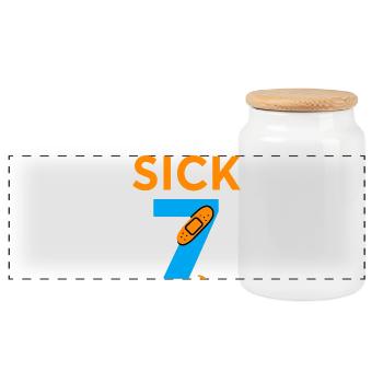 Sick Seven Meme Tee Six Seven  - Panorama Keksdose mit Holzdeckel - Weiß - Vorne