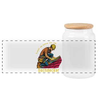 Illustration de couvreur, faites ce que vous pensez ! - Boîte à biscuits avec couvercle en bois - blanc - Devant