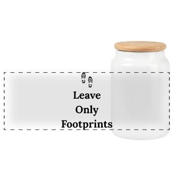 Leave Only Footprints – Travel Shirt - Panorama Keksdose mit Holzdeckel - Weiß - Vorne