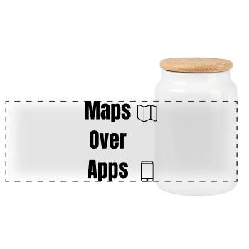 Maps Over Apps – Travel Shirt - Panorama Keksdose mit Holzdeckel - Weiß - Vorne