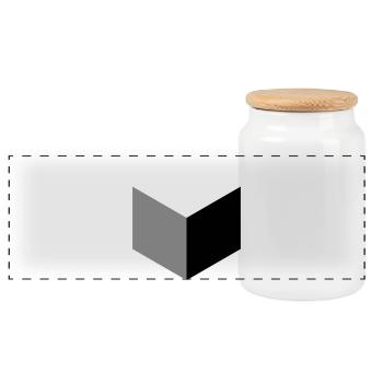 Geometrische Würfel-Silhouette - Panorama Keksdose mit Holzdeckel - Weiß - Vorne