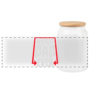 Worst Dad Ever Funny Sarcastic Father's Day Dad - Panoramic Cookie Jar with Wooden Lid - white - Front