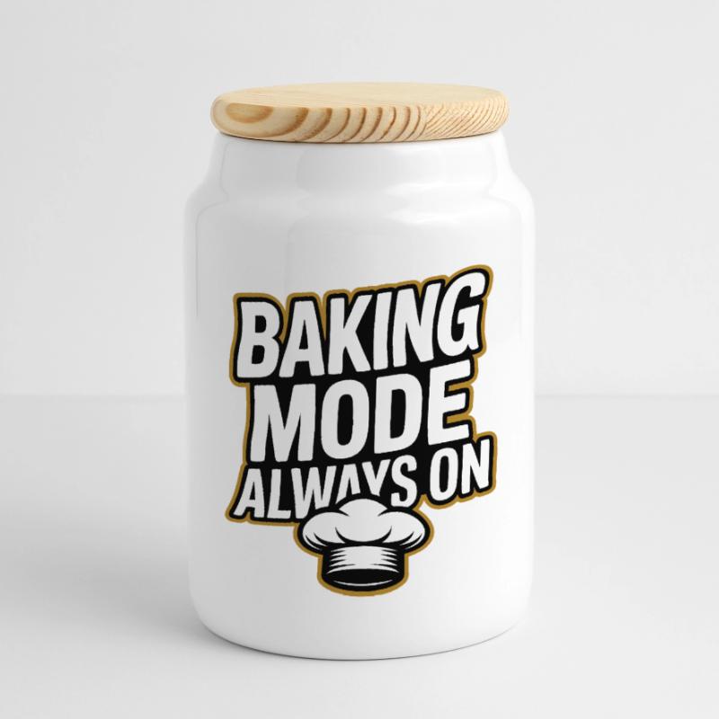 Baking Mode - Baking Mode Always On Panoramic Cookie Jar with Wooden Lid