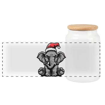 Mammoth Christmas - Panoramic Cookie Jar with Wooden Lid - white - Front