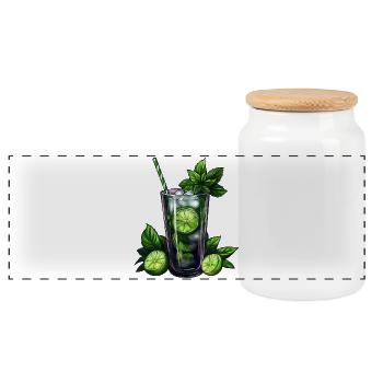 Mojito Cocktail - Boîte à biscuits avec couvercle en bois - blanc - Devant