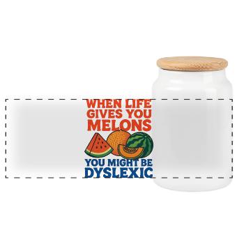 Quand la vie donne des melons dyslexiques - Boîte à biscuits avec couvercle en bois - blanc - Devant