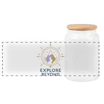 Explore Beyond Compass - Panoramic Cookie Jar with Wooden Lid - white - Front