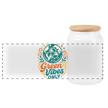 Des vibrations vertes pures - Boîte à biscuits avec couvercle en bois - blanc - Devant