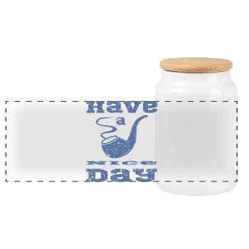 Whistle with saying - Panoramic Cookie Jar with Wooden Lid - white - Front