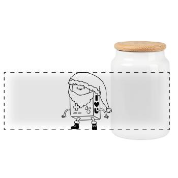 Dessin vectoriel SVG SVG de robots de Noël mignon - Boîte à biscuits avec couvercle en bois - blanc - Devant