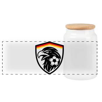 Germany Football Eagles - Panoramic Cookie Jar with Wooden Lid - white - Front