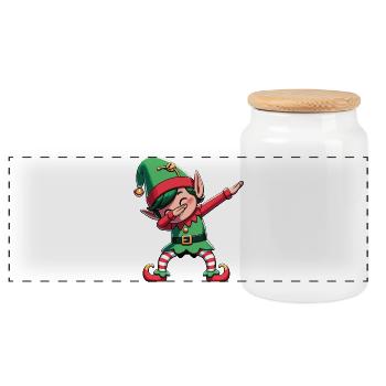 Tapoter l’Elf de Noël Dab Noël - Boîte à biscuits avec couvercle en bois - blanc - Devant