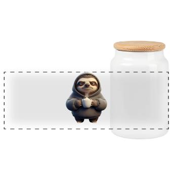 Faultier Kaffee Humor für Morgenmuffel - Boîte à biscuits avec couvercle en bois - blanc - Devant