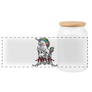 Unicorn Blegh Metal Metalcore Death Metal - Boîte à biscuits avec couvercle en bois - blanc - Devant