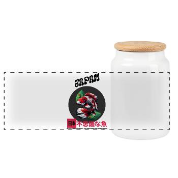 Look Cercle KoiFisch - Boîte à biscuits avec couvercle en bois - blanc - Devant