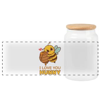 Citations pour les amoureux - Boîte à biscuits avec couvercle en bois - blanc - Devant