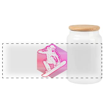 Snowboard parfait pour tous les snowboards - Boîte à biscuits avec couvercle en bois - blanc - Devant