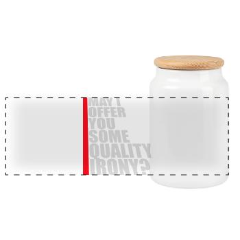 Puis-je vous offrir un peu d’ironie de qualité, Lustiger Spruch - Boîte à biscuits avec couvercle en bois - blanc - Devant