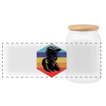Motocross Power Motocross Design - Panorama Keksdose mit Holzdeckel - Weiß - Vorne
