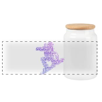 Une inspiration cool pour le snowboard - Boîte à biscuits avec couvercle en bois - blanc - Devant