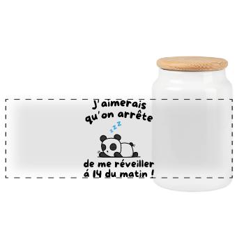 I'd like to stop waking me up at 2:00 a.m - Boîte à biscuits avec couvercle en bois - blanc - Devant