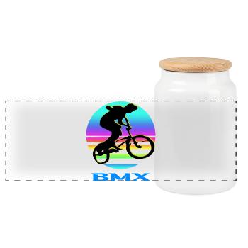 Vélo BMX - Boîte à biscuits avec couvercle en bois - blanc - Devant